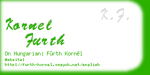 kornel furth business card